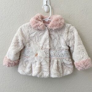 Isobella & Chloe Size 6 Month Pink & Cream Jacket